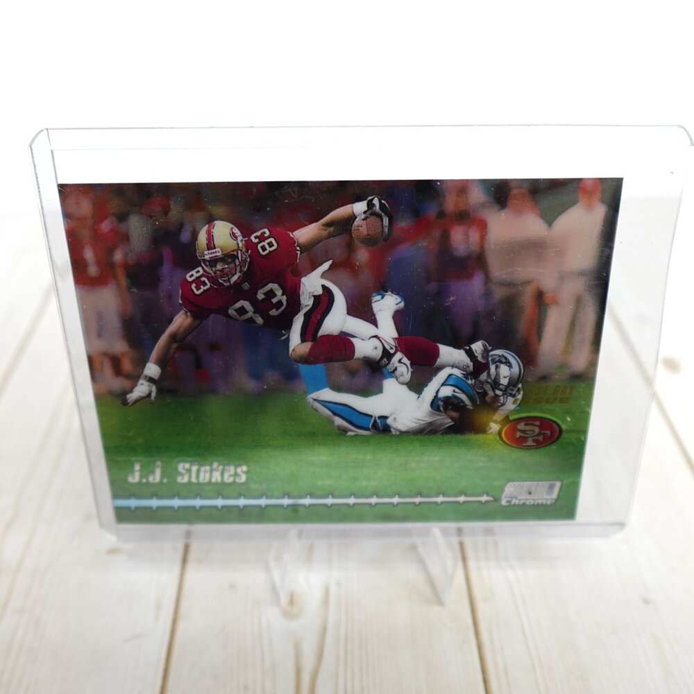 Topps 1999 Stadium Club Chrome First Day Issue J.J. Stokes #114 /100 football